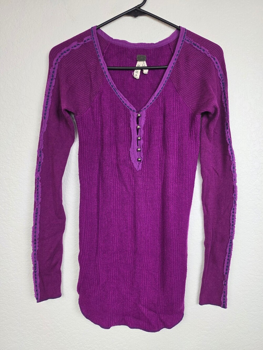 We The Free People Purple Knit Long Sleeve Sweater M